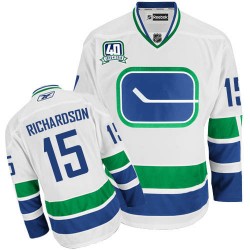 Vancouver Canucks Brad Richardson Official White Reebok Authentic Adult Third 40TH NHL Hockey Jersey