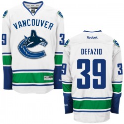 Vancouver Canucks Brandon Defazio Official White Reebok Premier Adult Away NHL Hockey Jersey