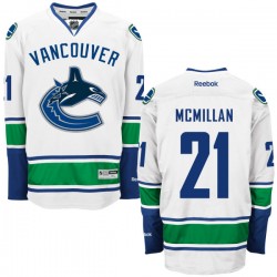 Vancouver Canucks Brandon Mcmillan Official White Reebok Premier Adult Away NHL Hockey Jersey