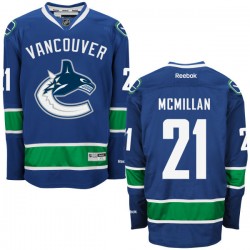 Vancouver Canucks Brandon Mcmillan Official Royal Blue Reebok Premier Adult Home NHL Hockey Jersey