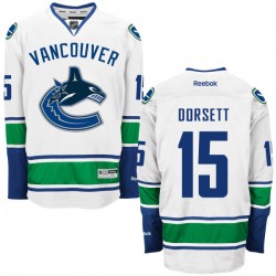 Vancouver Canucks Derek Dorsett Official White Reebok Premier Adult Away NHL Hockey Jersey