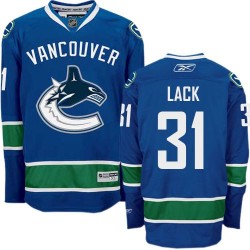 Vancouver Canucks Eddie Lack Official Navy Blue Reebok Authentic Adult Home NHL Hockey Jersey