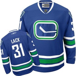 Vancouver Canucks Eddie Lack Official Royal Blue Reebok Authentic Adult New Third NHL Hockey Jersey