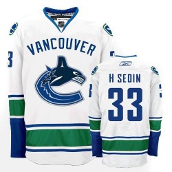 Vancouver Canucks Henrik Sedin Official White Reebok Authentic Adult Away NHL Hockey Jersey