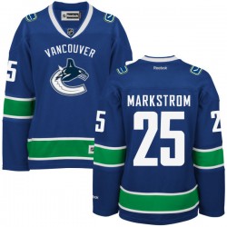 Vancouver Canucks Jacob Markstrom Official Royal Blue Reebok Premier Women's Home NHL Hockey Jersey