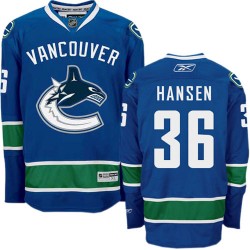 Vancouver Canucks Jannik Hansen Official Navy Blue Reebok Authentic Adult Home NHL Hockey Jersey