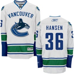 Vancouver Canucks Jannik Hansen Official White Reebok Authentic Adult Away NHL Hockey Jersey