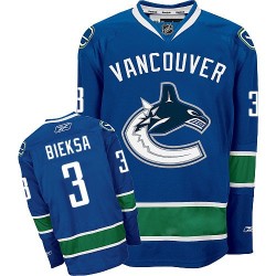 Vancouver Canucks Kevin Bieksa Official Navy Blue Reebok Authentic Adult Home NHL Hockey Jersey