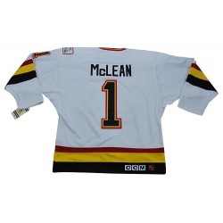 Vancouver Canucks Kirk Mclean Official White CCM Authentic Adult Vintage Throwback NHL Hockey Jersey