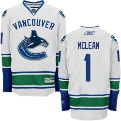 Vancouver Canucks Kirk Mclean Official White Reebok Authentic Adult Away NHL Hockey Jersey