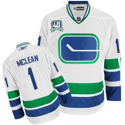 Vancouver Canucks Kirk Mclean Official White Reebok Authentic Adult Third 40TH NHL Hockey Jersey