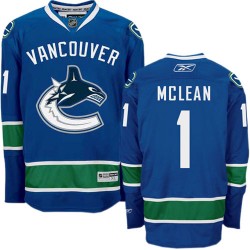 Vancouver Canucks Kirk Mclean Official Navy Blue Reebok Authentic Adult Home NHL Hockey Jersey