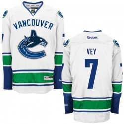 Vancouver Canucks Linden Vey Official White Reebok Premier Adult Away NHL Hockey Jersey