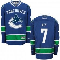 Vancouver Canucks Linden Vey Official Royal Blue Reebok Premier Adult Home NHL Hockey Jersey