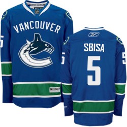 Vancouver Canucks Luca Sbisa Official Navy Blue Reebok Authentic Adult Home NHL Hockey Jersey