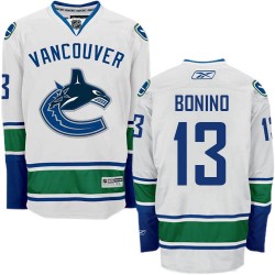 Vancouver Canucks Nick Bonino Official White Reebok Authentic Adult Away NHL Hockey Jersey