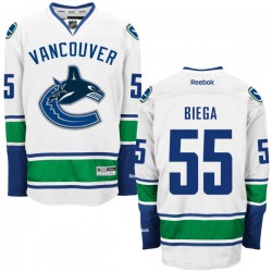 Vancouver Canucks Alex Biega Official White Reebok Premier Adult Away NHL Hockey Jersey