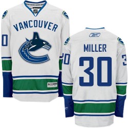 Vancouver Canucks Ryan Miller Official White Reebok Authentic Adult Away NHL Hockey Jersey