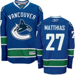 Vancouver Canucks Shawn Matthias Official Navy Blue Reebok Authentic Adult Home NHL Hockey Jersey