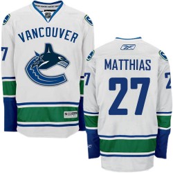 Vancouver Canucks Shawn Matthias Official White Reebok Authentic Adult Away NHL Hockey Jersey