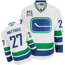 Vancouver Canucks Shawn Matthias Official White Reebok Authentic Adult Third 40TH NHL Hockey Jersey