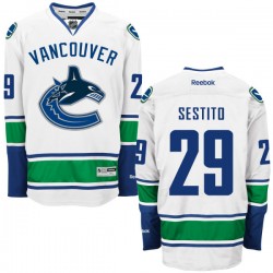 Vancouver Canucks Tom Sestito Official White Reebok Premier Adult Away NHL Hockey Jersey