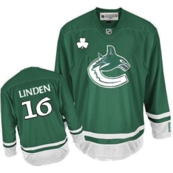 Vancouver Canucks Trevor Linden Official Green Reebok Authentic Adult St Patty's Day NHL Hockey Jersey