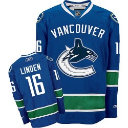 Vancouver Canucks Trevor Linden Official Navy Blue Reebok Premier Adult Home NHL Hockey Jersey