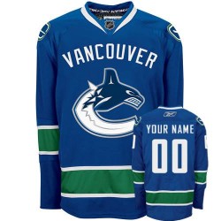 Reebok Vancouver Canucks Men's Customized Premier Navy Blue Home Jersey