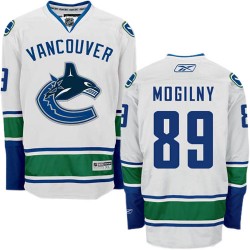 Vancouver Canucks Alexander Mogilny Official White Reebok Premier Adult Away NHL Hockey Jersey