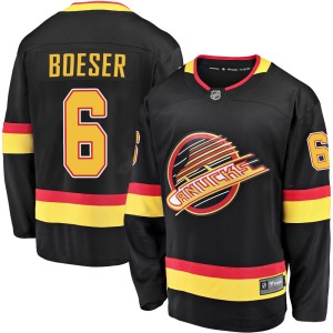 Vancouver Canucks Brock Boeser Official Black Fanatics Branded Premier Youth Breakaway 2019/20 Flying Skate NHL Hockey Jersey