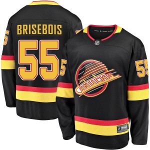 Vancouver Canucks Guillaume Brisebois Official Black Fanatics Branded Premier Youth Breakaway 2019/20 Flying Skate NHL Hockey Jersey