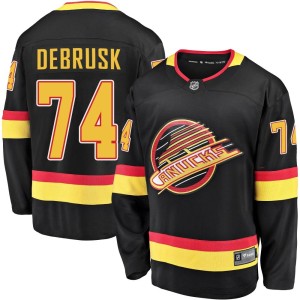 Vancouver Canucks Jake DeBrusk Official Black Fanatics Branded Premier Youth Breakaway 2019/20 Flying Skate NHL Hockey Jersey