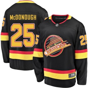 Vancouver Canucks Aidan McDonough Official Black Fanatics Branded Premier Youth Breakaway 2019/20 Flying Skate NHL Hockey Jersey