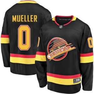 Vancouver Canucks Ty Mueller Official Black Fanatics Branded Premier Youth Breakaway 2019/20 Flying Skate NHL Hockey Jersey