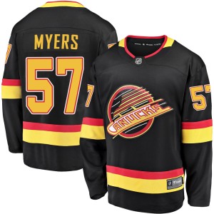 Vancouver Canucks Tyler Myers Official Black Fanatics Branded Premier Youth Breakaway 2019/20 Flying Skate NHL Hockey Jersey