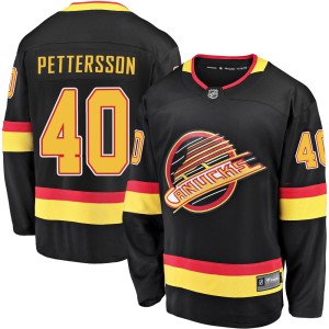 Vancouver Canucks Elias Pettersson Official Black Fanatics Branded Premier Youth Breakaway 2019/20 Flying Skate NHL Hockey Jersey