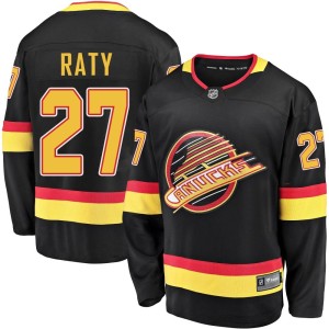 Vancouver Canucks Aatu Raty Official Black Fanatics Branded Premier Youth Breakaway 2019/20 Flying Skate NHL Hockey Jersey