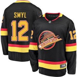 Vancouver Canucks Stan Smyl Official Black Fanatics Branded Premier Youth Breakaway 2019/20 Flying Skate NHL Hockey Jersey