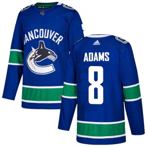 Vancouver Canucks Greg Adams Official Blue Adidas Authentic Adult Home NHL Hockey Jersey