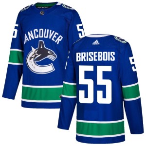 Vancouver Canucks Guillaume Brisebois Official Blue Adidas Authentic Adult Home NHL Hockey Jersey