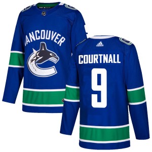 Vancouver Canucks Russ Courtnall Official Blue Adidas Authentic Adult Home NHL Hockey Jersey