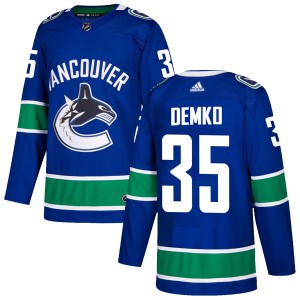 Vancouver Canucks Thatcher Demko Official Blue Adidas Authentic Adult Home NHL Hockey Jersey