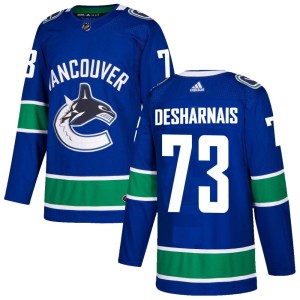 Vancouver Canucks Vincent Desharnais Official Blue Adidas Authentic Adult Home NHL Hockey Jersey