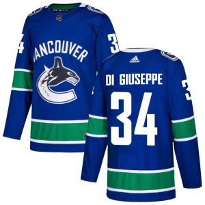 Vancouver Canucks Phillip Di Giuseppe Official Blue Adidas Authentic Adult Home NHL Hockey Jersey