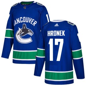 Vancouver Canucks Filip Hronek Official Blue Adidas Authentic Adult Home NHL Hockey Jersey