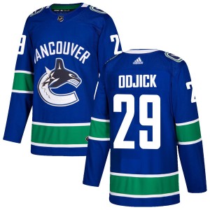 Vancouver Canucks Gino Odjick Official Blue Adidas Authentic Adult Home NHL Hockey Jersey