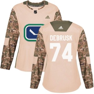 Vancouver Canucks Jake DeBrusk Official Camo Adidas Authentic Women's Veterans Day Practice NHL Hockey Jersey