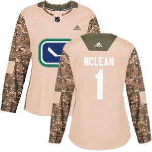 Vancouver Canucks Kirk Mclean Official Camo Adidas Authentic Women's Veterans Day Practice NHL Hockey Jersey