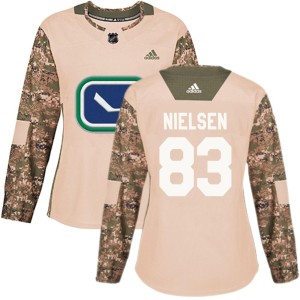 Vancouver Canucks Tristen Nielsen Official Camo Adidas Authentic Women's Veterans Day Practice NHL Hockey Jersey